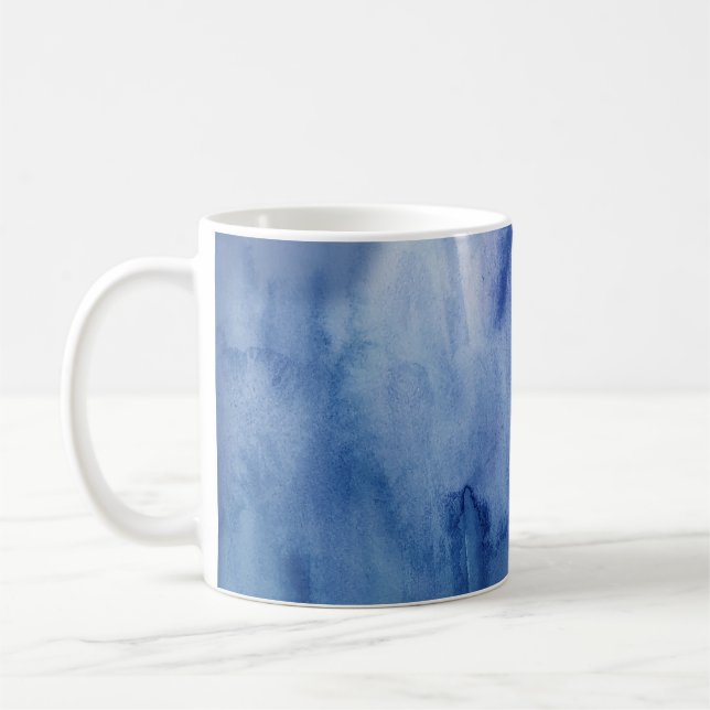 Caneca De Café Impressão Abstrato de Textura Azul (Esquerda)