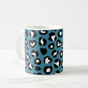 Caneca De Café Impressão Animal, Leopardo Azul, Manchas de Chita,