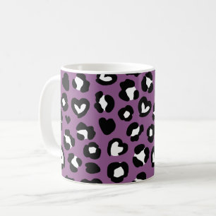Caneca De Café Impressão Animal, Leopardo Roxo, Manchas de Chita,