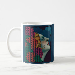 Caneca De Café impressão art déco de mulher circa 1930