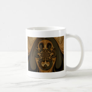 Caneca De Café Impressão Artística de Caleidoscópio Fluido Marrom
