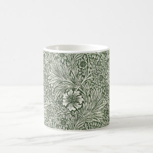 Caneca De Café Impressão artística floral verde calêndula de Will