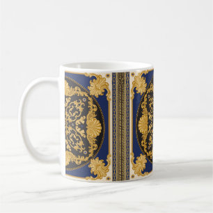 Caneca De Café Impressão Bandana sobre fundo preto e azul, Doura