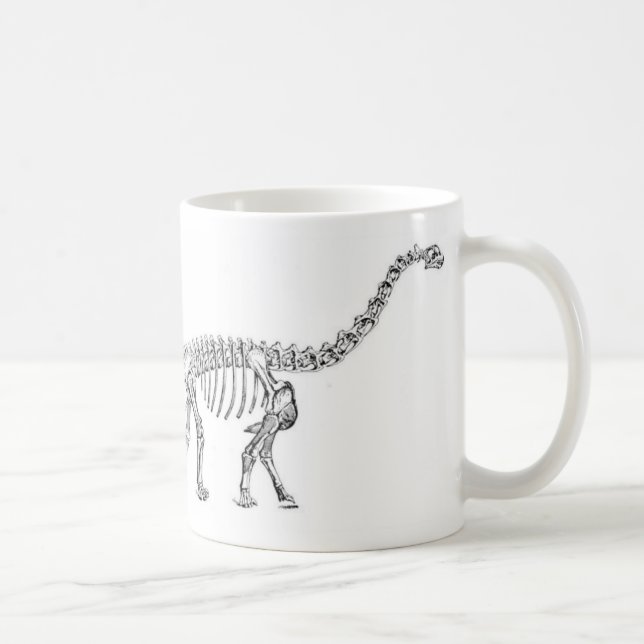 Caneca De Café Impressão da antiguidade do dinossauro do (Direita)
