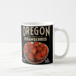 Caneca De Café impressão da etiqueta das morangos de Oregon dos