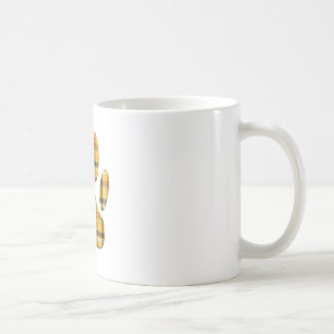 Caneca De Café Impressão da Pata do Cão de Tartan