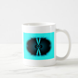 Caneca De Café Impressão de Arte Abstrata Ciano e Preto