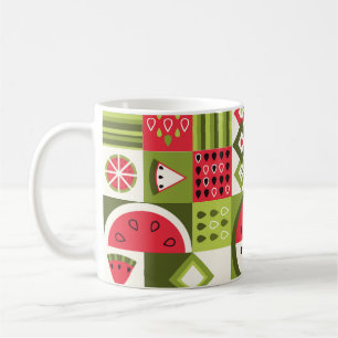 Caneca De Café Impressão de Arte de Elementos de Melancia Decorat