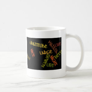 Caneca De Café Impressão de Arte de Palavras Viva a Vida em Grand
