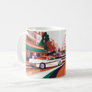 Caneca De Café Impressão de Arte de Parede de Carros Americanos C