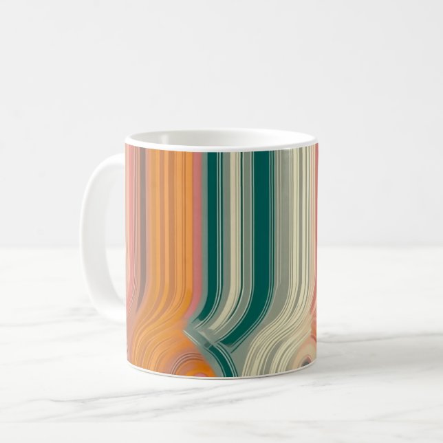 Caneca De Café Impressão de Arte de Parede Formas Geométricas e C (Frente Esquerda)