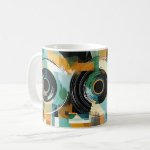 Caneca De Café Impressão de Arte de Parede Formas Geométricas e C