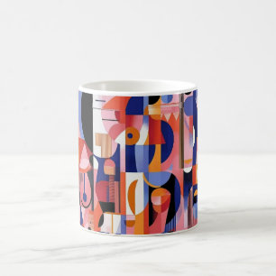 Caneca De Café Impressão de Arte de Parede Formas Geométricas e C