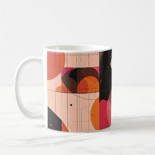 Caneca De Café Impressão de Arte de Parede Formas Geométricas e C