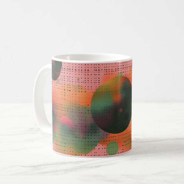 Caneca De Café Impressão de Arte de Parede Formas Geométricas e C (Frente Esquerda)