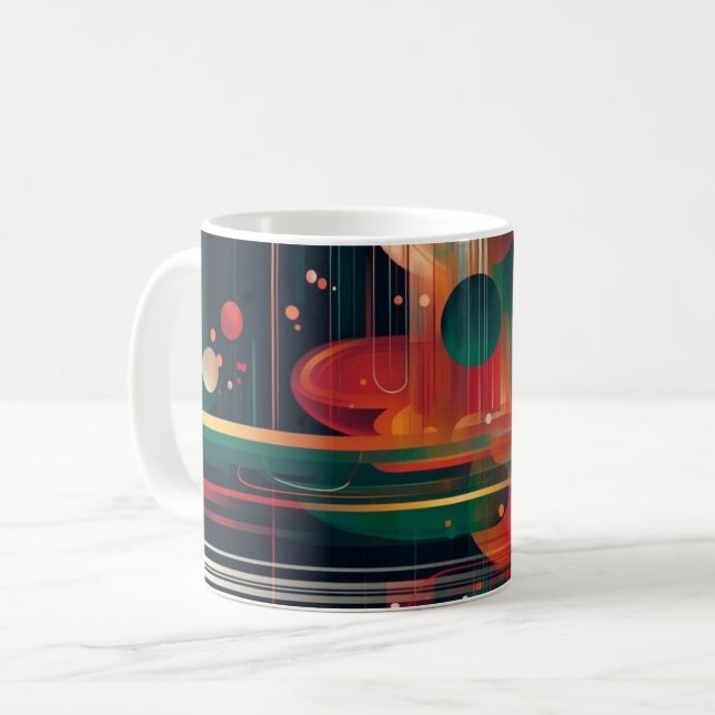 Caneca De Café Impressão de Arte de Parede Formas Geométricas e C (Frente Esquerda)