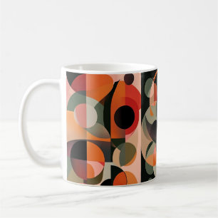 Caneca De Café Impressão de Arte de Parede Formas Geométricas e C
