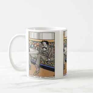 Caneca De Café Impressão de Arte do Homem de Letras do Café Viene