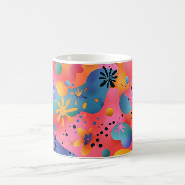 Caneca De Café Impressão de Arte para Parede com Formas Geométric (Centro)