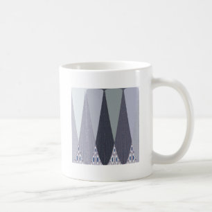 Caneca De Café Impressão de Arte Pontos Chevron Cinza Cinza
