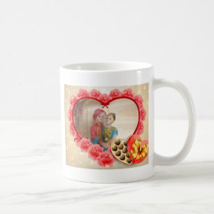 Caneca De Café Impressão de Arte Romântica do Coração do Amor