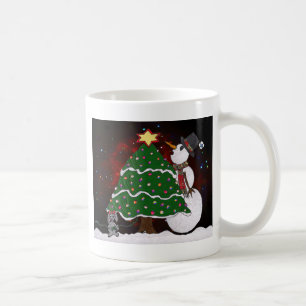 Caneca De Café Impressão de Arte Surpresa de Árvore de Natal