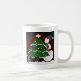 Caneca De Café Impressão de Arte Surpresa de Árvore de Natal