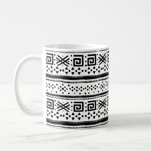 Caneca De Café Impressão de Arte Tribal do Boho (Esquerda)