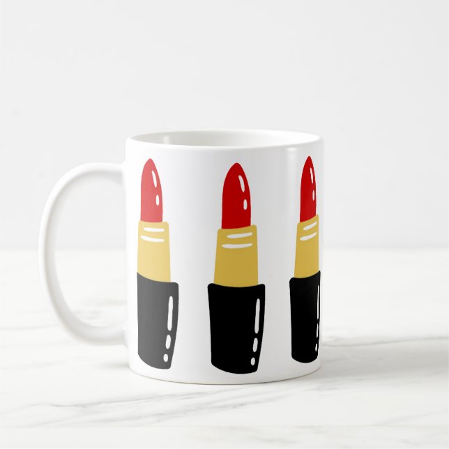 Caneca De Café impressão de batom vermelho (Esquerda)