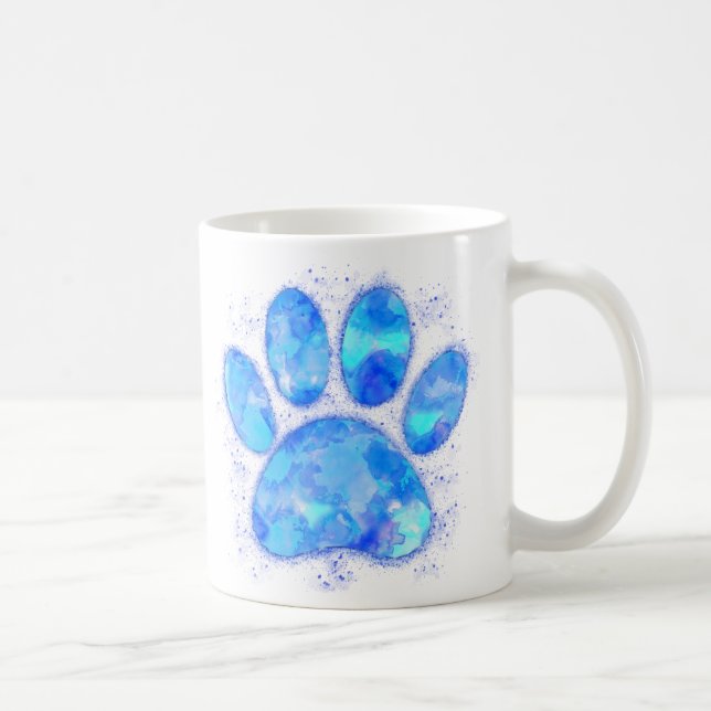 Caneca De Café Impressão de Cachorro Azul (Direita)