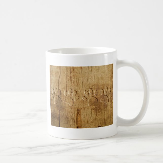 Caneca De Café Impressão de Cães de Madeira (Direita)