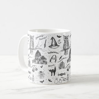 Caneca De Café Impressão de Café Clássico Nostálgico do Halloween