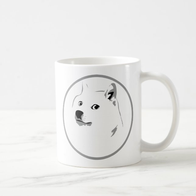 Caneca De Café Impressão de dogecoina minimalista (Direita)