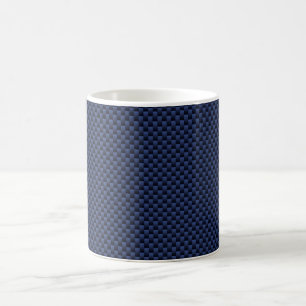 Caneca De Café Impressão de Estilo de Fibra Azul de Carbono Real