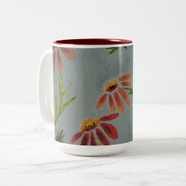 Caneca de café impressão de flores 