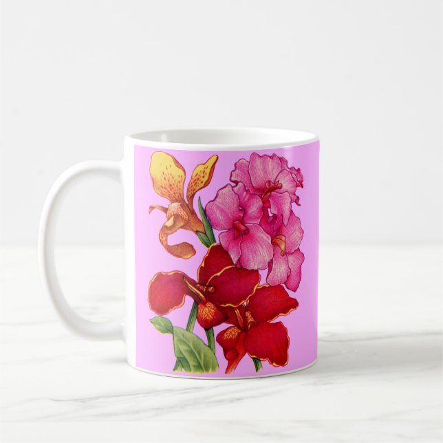 Caneca De Café impressão de flores canna (Esquerda)