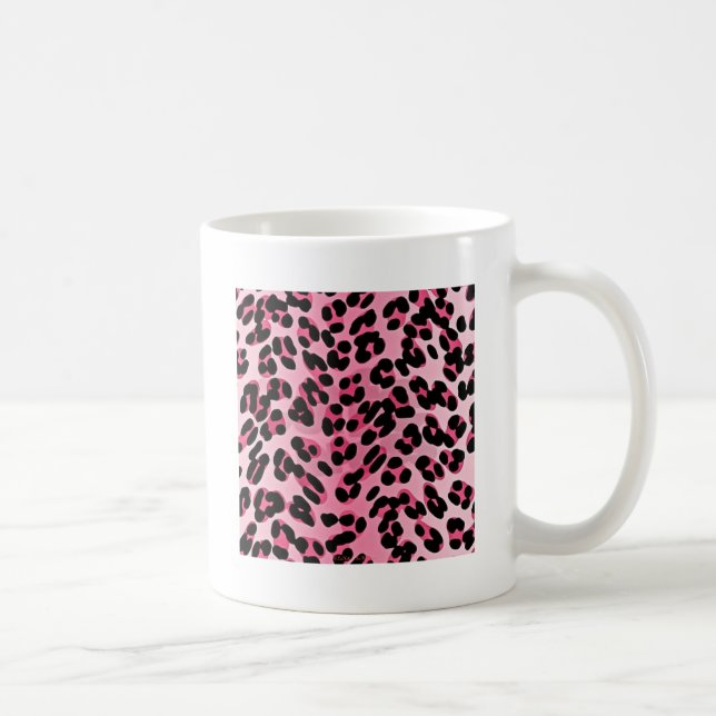 Caneca De Café Impressão de Guepardo Rosa RAB Rockabilly (Direita)