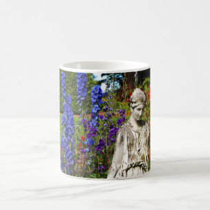 Caneca de café impressão de jardim de delfinium