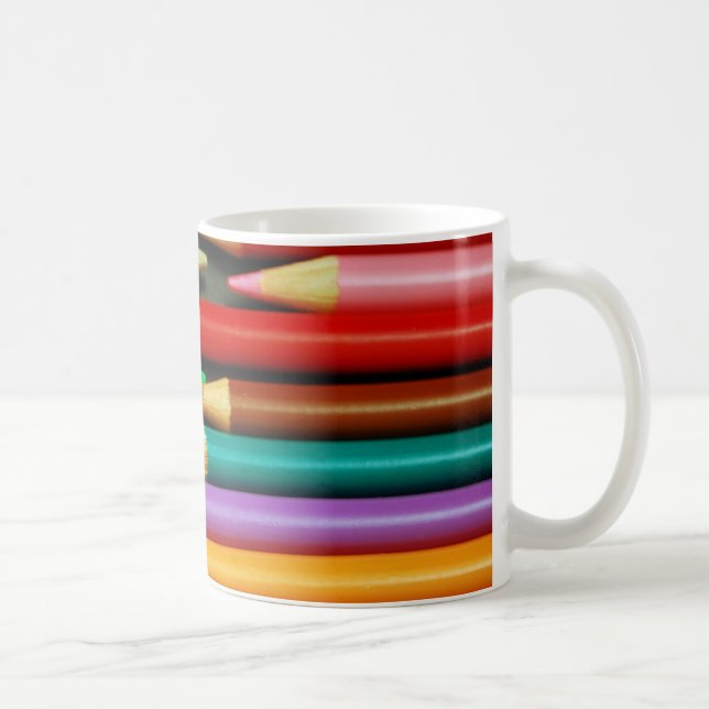 Caneca De Café Impressão de lápis coloridos (Direita)