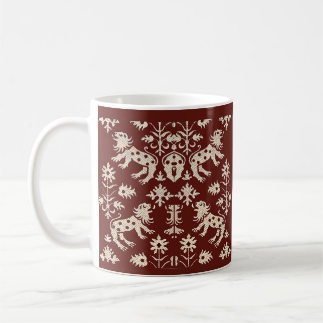 Caneca De Café IMPRESSÃO de leões com borrão AD 1200s (Esquerda)