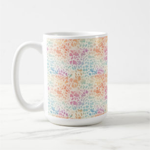 Caneca De Café Impressão de leopardo em aquarela com arco-íris pa