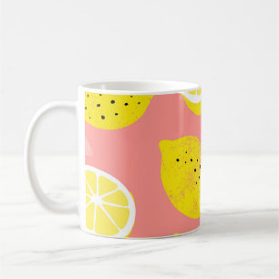 Caneca De Café Impressão de limão, brilhante padrão de verão perf