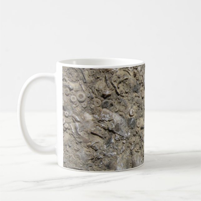 Caneca De Café Impressão de Limestone de Hash Fóssil (Esquerda)