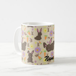 Caneca De Café Impressão de Padrão de Coelho Coelho Coelho Castan