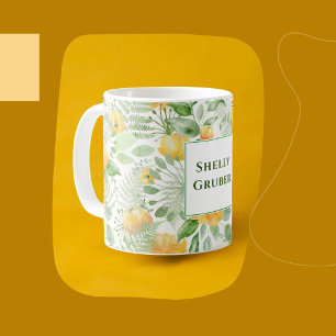 Caneca De Café Impressão de Papel de Carteira Rosa Amarelo-Limão