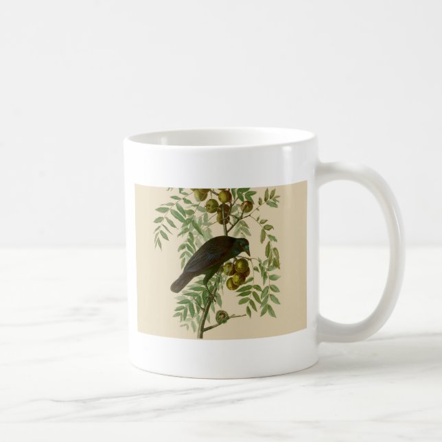 Caneca De Café Impressão de pássaro rouxinol-púrpura de Audubon V (Direita)