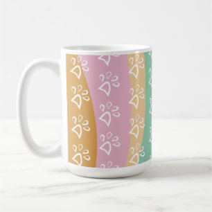Caneca De Café Impressão de Pata de Animal Retrô Mármore Groovy