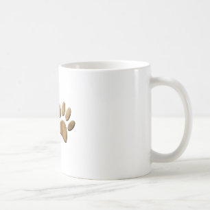 Caneca De Café Impressão de Pata de Cachorro em Madeira