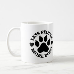 Caneca De Café Impressão de Pata de Cachorro Engraçada Menos Pess