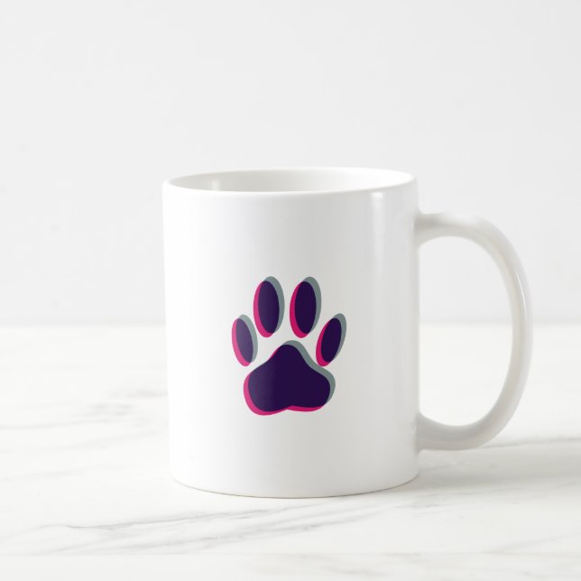 Caneca De Café Impressão de Pata de Cachorro Focada (Direita)